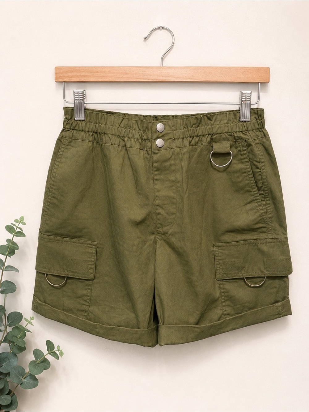 BDG Urban Outfitters Olive Green Cargo Utility Shorts High Rise Small